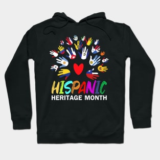 Hispanic Heritage Month All Countries flower hands Flags Hoodie